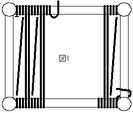 イラスト：座面が長方形の場合の編み 1