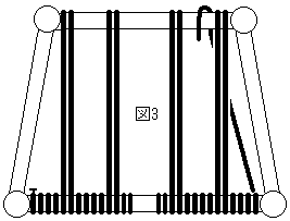 イラスト：座面が台形の場合の編み 1