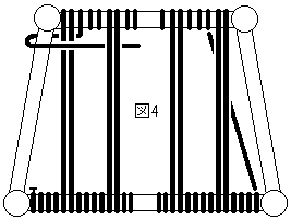 イラスト：座面が台形の場合の編み 2