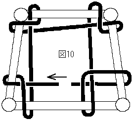 イラスト：椅子の封筒編み・三角ゾーンの張り方（2）編み方 2-5