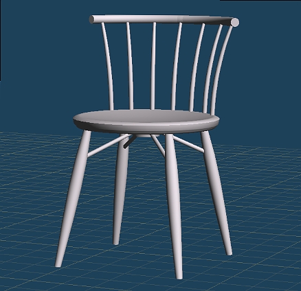 3D モデリング サイドチェア正面