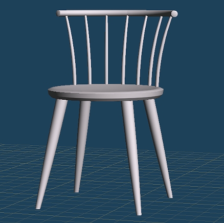 3D モデリング サイドチェア 脚を変える