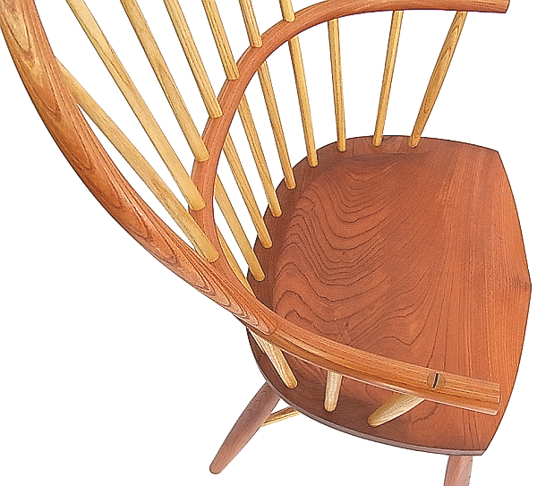 椅子工房 家具制作鯛工房・ダブルボウ ウィンザーチェア DBW-102  欅製・上面