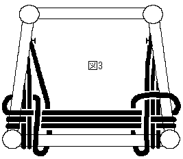 イラスト：椅子の封筒編み・三角ゾーンの張り方（1）手順 3-1