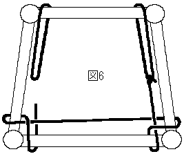 イラスト：椅子の封筒編み・三角ゾーンの張り方（2）編み方 2-2